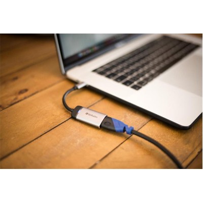 Adapter, USB-C/HDMI, 4K, VERBATIM, alumínium-fekete