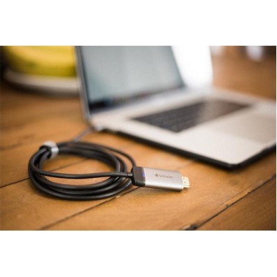 Adapter, USB-C/HDMI, 4K, kábellel, VERBATIM, alumínium-fekete Adapter, USB-C/HDMI, 4K, kábellel, VERBATIM, alumínium-fekete