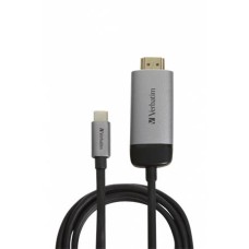 Adapter, USB-C/HDMI, 4K, kábellel, VERBATIM, alumínium-fekete