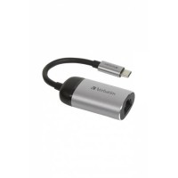 Adapter, USB-C/Gigabit Ethernet, VERBATIM, alumínium-fekete