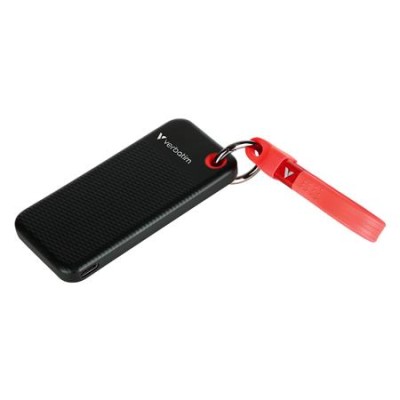 SSD (külső memória) 1TB, USB 3.2 Gen2, VERBATIM "Pocket SSD", fekete/piros SSD (külső memória) 1TB, USB 3.2 Gen2, VERBATIM "Pocket SSD", fekete/piros