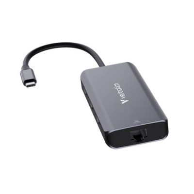 USB elosztó-HUB, USB-C /3xUSB-A, HDMI, RJ45, VERBATIM USB elosztó-HUB, USB-C /3xUSB-A, HDMI, RJ45, VERBATIM