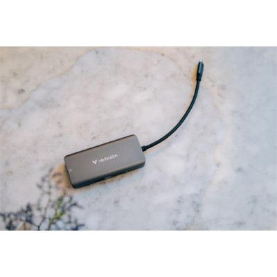 USB elosztó-HUB, USB-C /3xUSB-A, HDMI, RJ45, VERBATIM USB elosztó-HUB, USB-C /3xUSB-A, HDMI, RJ45, VERBATIM