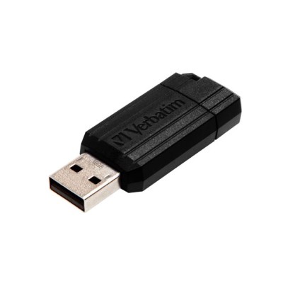 Pendrive, 16GB, USB 2.0, 10/4MB/sec, VERBATIM "PinStripe", fekete