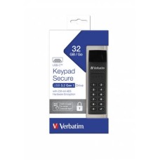 Pendrive, 32GB,USB-C (USB 3.2), titkosítás, 160/130Mb/s, VERBATIM "Keypad Secure"