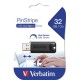 Pendrive, 32GB, USB 3.2, VERBATIM "Pinstripe", fekete