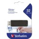 Pendrive, 32GB, USB 2.0, VERBATIM "Slider", fekete