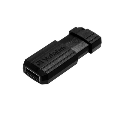 Pendrive, 64GB, USB 2.0, 10/4MB/sec, VERBATIM "PinStripe", fekete