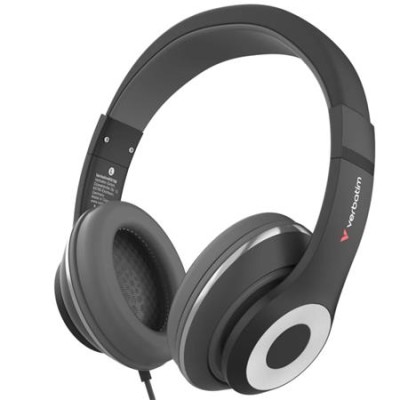 Fejhallgató, mikrofonnal, USB-C, VERBATIM "TruSound Headset", fekete