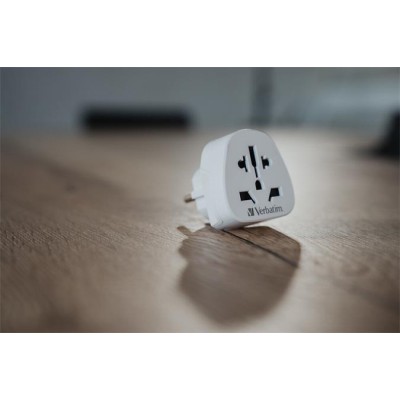 Adapter, Európába utazóknak, földelt, VERBATIM, fehér Adapter, Európába utazóknak, földelt, VERBATIM, fehér
