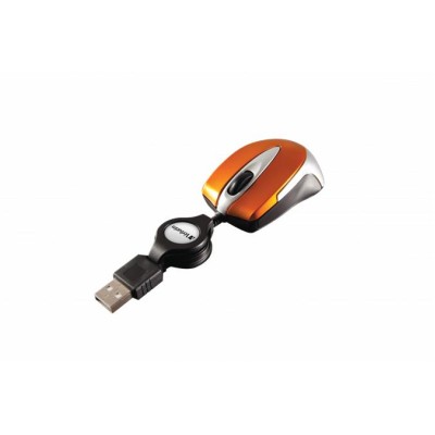 Egér, vezetékes, optikai, kisméret, USB, VERBATIM "Go Mini", ezüst-lávaszínű