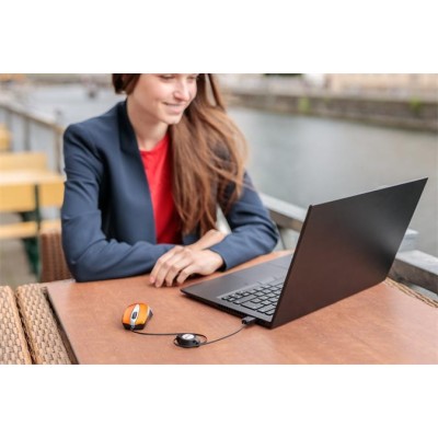 Egér, vezetékes, optikai, kisméret, USB, VERBATIM "Go Mini", ezüst-lávaszínű
