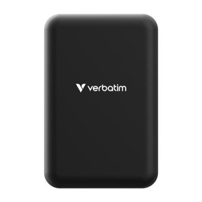 Power bank, mágneses (vezeték nélküli), 20.000mAh, VERBATIM "Charge n Go Essentials", fekete