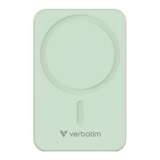 Power bank, mágneses (vezeték nélküli), 20.000mAh, VERBATIM "Charge n Go Essentials", zöld