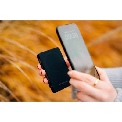 Power bank, mágneses (vezeték nélküli), 10.000mAh, VERBATIM "Charge n Go Essentials", fekete