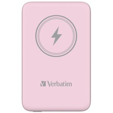 Power bank, mágneses (vezeték nélküli), 10.000mAh, VERBATIM "MCP-10, rózsaszín