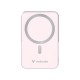Power bank, mágneses (vezeték nélküli), 10.000mAh, VERBATIM "Charge n Go", rózsaszín