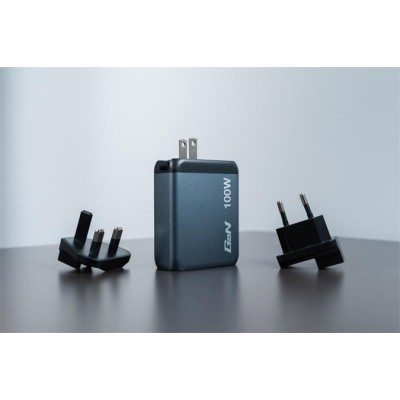Hálózati töltő, 2xUSB-C PD (100W), USB-C PD (65W), USB-A QC 3.0, EU/UK/US, GaN, VERBATIM