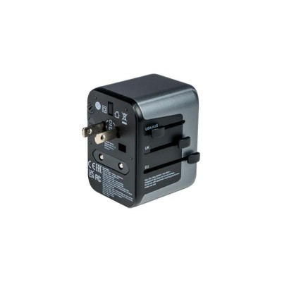 Utazó adapter, univerzális, USB-A(QC 3.0)/USB-C(PD30W)2xUSB, VERBATIM "UTA-03"