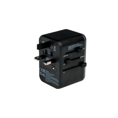 Utazó adapter, univerzális, USB-A(QC 3.0)/USB-C(PD61W)2xUSB, VERBATIM "UTA-04"
