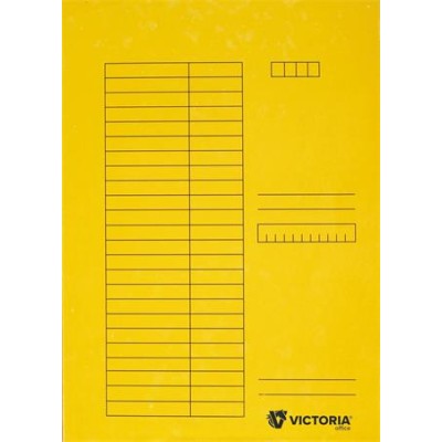 Pólyás dosszié, karton, A4, VICTORIA OFFICE, sárga