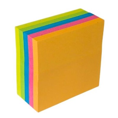 Öntapadó jegyzettömb, 50x50 mm, 250 lap, VICTORIA OFFICE, neon