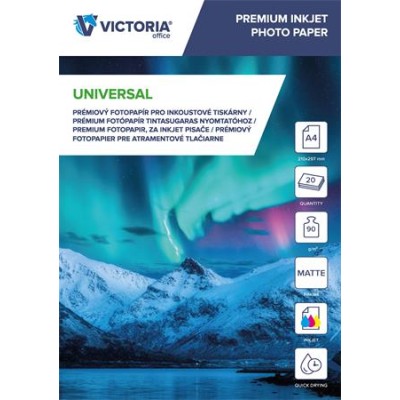 Fotópapír, tintasugaras, A4, 90 g, matt, VICTORIA PAPER "Universal"