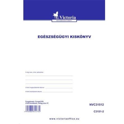 Nyomtatvány, egészségügyi kiskönyv, A6, VICTORIA PAPER "C.3151-2"
