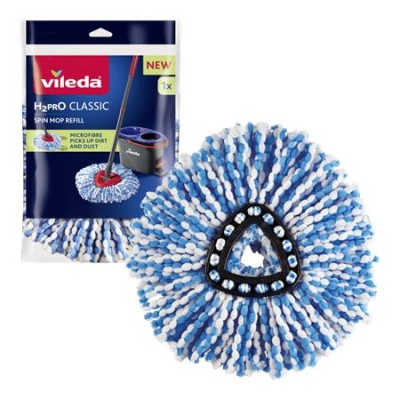 Forgó felmosó utántöltő, pedálos, VILEDA "H2PrO", kék-fehér