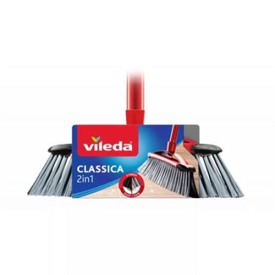Partvis, nyéllel, bútorvédő peremmel, VILEDA "Classica 2in1", piros
