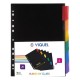 Regiszter, műanyag, A4 Maxi, 6 részes, VIQUEL "Rainbow Class", fekete