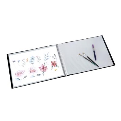 Bemutatómappa, PP, 30 zsebes, A3, fekvő, PP, VIQUEL "Creative Gallery", fekete