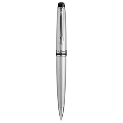 Golyóstoll, 0,7 mm, csiszolt fém tolltest, ezüst klip, WATERMAN "Expert III", kék
