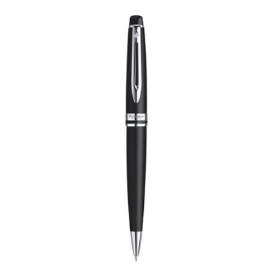 Golyóstoll, 0,7 mm, matt fekete tolltest, ezüst klip, WATERMAN "Expert III" , kék