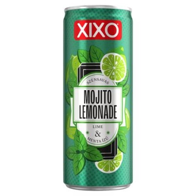 Üdítőital, szénsavas, 250 ml, XIXO "Mojito Lemonade", lime és menta