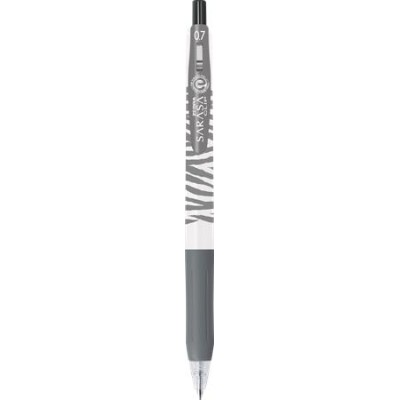 Zseléstoll, 0,33 mm, nyomógombos, csíkos test, ZEBRA "Sarasa Clip Pastel", pasztellfekete