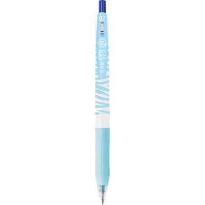 Zseléstoll, 0,33 mm, nyomógombos, csíkos test, ZEBRA "Sarasa Clip Pastel", pasztellkék