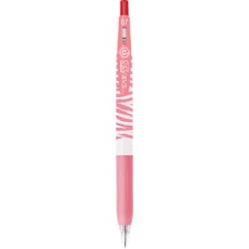 Zseléstoll, 0,33 mm, nyomógombos, csíkos test, ZEBRA "Sarasa Clip Pastel", pasztellpiros