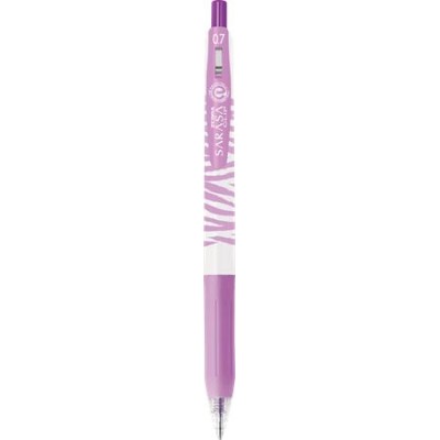 Zseléstoll, 0,33 mm, nyomógombos, csíkos test, ZEBRA "Sarasa Clip Pastel", pasztell-lila