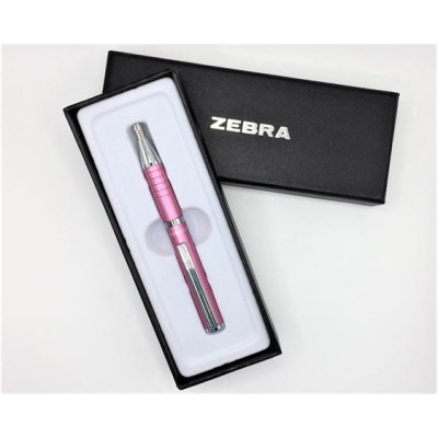 Golyóstoll, 0,24 mm, teleszkópos, metálpink tolltest, ZEBRA "SL-F1", kék