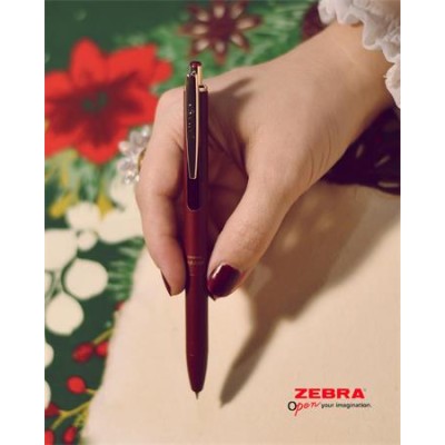 Zseléstoll, 0,33 mm, nyomógombos, borvörös tolltest, ZEBRA "Sarasa Grand", kék