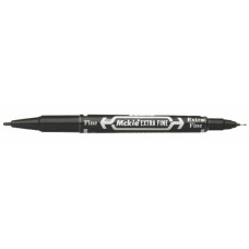 Alkoholos marker, 0,5/1,0 mm, kétvégű, ZEBRA "Mckie Extra Fine", fekete