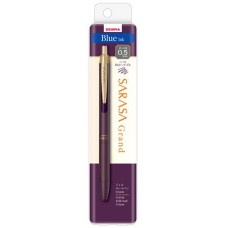 Zseléstoll, 0,33 mm, nyomógombos, padlizsánlila tolltest, ZEBRA "Sarasa Grand", kék