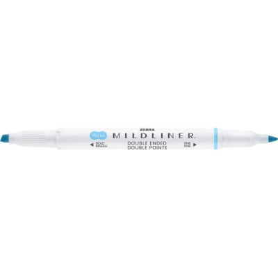 Szövegkiemelő, 1,0/3,5 mm, kétvégű, ZEBRA "Mildliner Fluorescent", kék