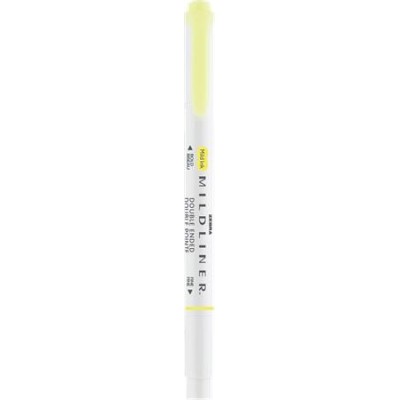 Szövegkiemelő, 1,0/3,5 mm, kétvégű, ZEBRA "Mildliner Fluorescent", sárga