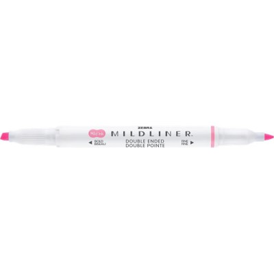 Szövegkiemelő, 1,0/3,5 mm, kétvégű, ZEBRA "Mildliner Fluorescent", rózsaszín