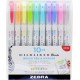 Ecsetirón készlet, 0,5/0,7 mm, kétvégű, ZEBRA "Mildliner Brush&Marker", 10 különböző szín