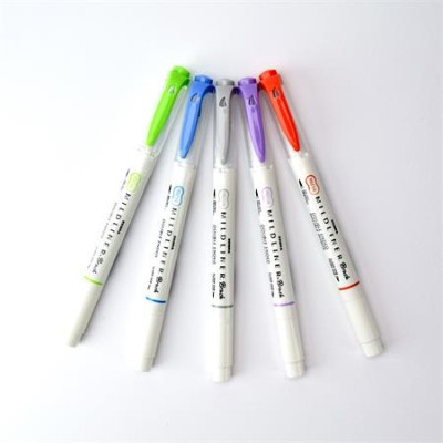 Ecsetirón készlet, kétvégű  ZEBRA "Mildliner Cool & Refined", 5 szín
