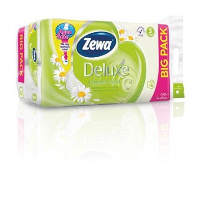 Toalettpapír, 3 rétegű, kistekercses, 16 tekercs, ZEWA "Deluxe", kamilla