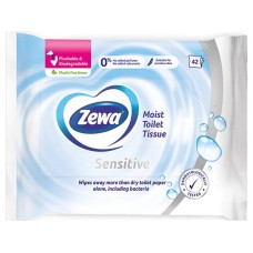 Toalettpapír, nedves, 42db, ZEWA, sensitive